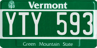 VT license plate YTY593