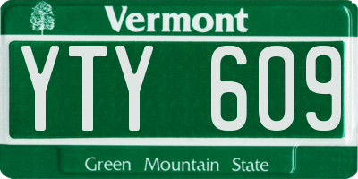 VT license plate YTY609