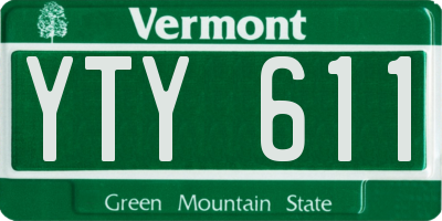VT license plate YTY611