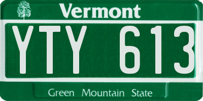 VT license plate YTY613
