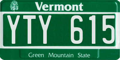 VT license plate YTY615
