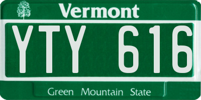 VT license plate YTY616
