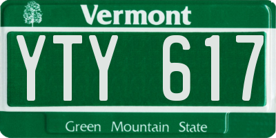 VT license plate YTY617