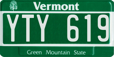 VT license plate YTY619