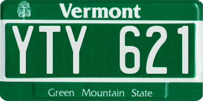 VT license plate YTY621