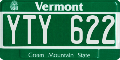 VT license plate YTY622