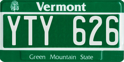 VT license plate YTY626