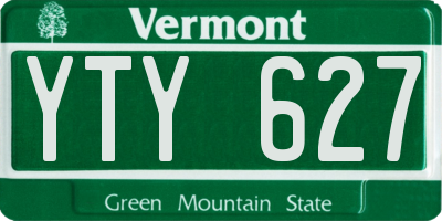 VT license plate YTY627