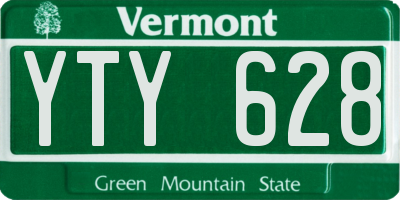 VT license plate YTY628