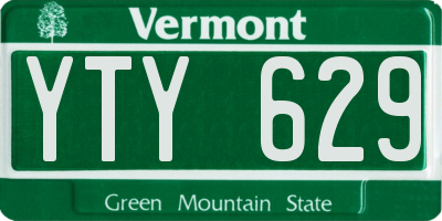VT license plate YTY629