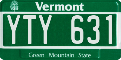 VT license plate YTY631