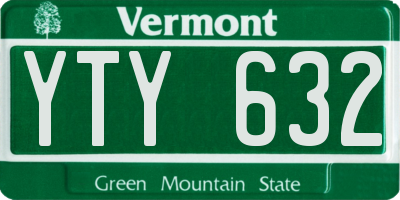 VT license plate YTY632