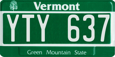 VT license plate YTY637