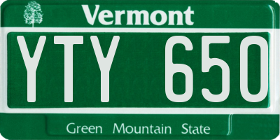 VT license plate YTY650