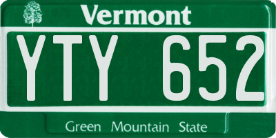 VT license plate YTY652