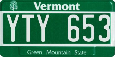 VT license plate YTY653
