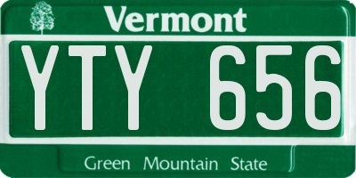 VT license plate YTY656