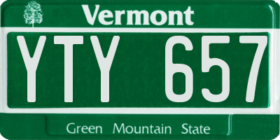 VT license plate YTY657