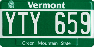 VT license plate YTY659