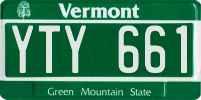 VT license plate YTY661