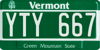 VT license plate YTY667