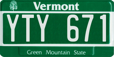 VT license plate YTY671