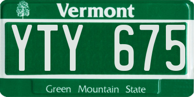 VT license plate YTY675