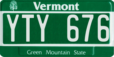 VT license plate YTY676