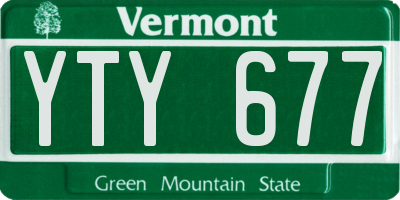 VT license plate YTY677