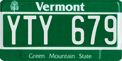 VT license plate YTY679