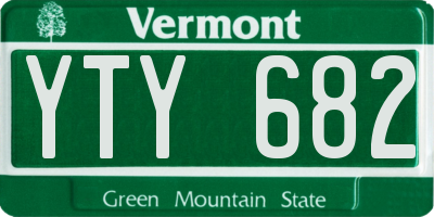 VT license plate YTY682