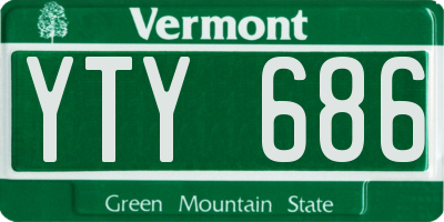 VT license plate YTY686