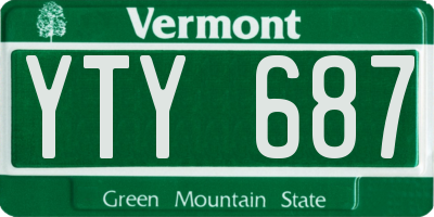 VT license plate YTY687