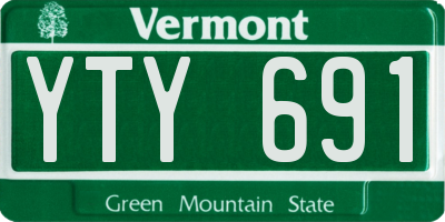 VT license plate YTY691