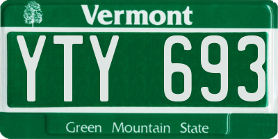 VT license plate YTY693