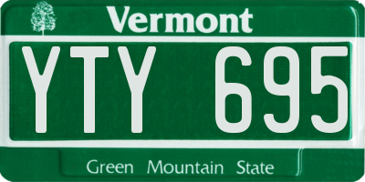 VT license plate YTY695