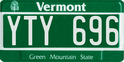 VT license plate YTY696