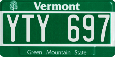 VT license plate YTY697