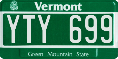 VT license plate YTY699