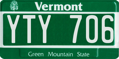 VT license plate YTY706