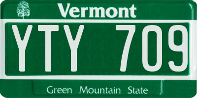 VT license plate YTY709
