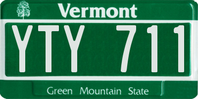 VT license plate YTY711