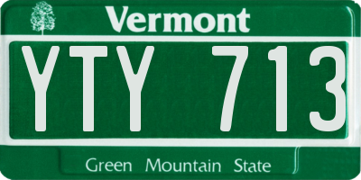 VT license plate YTY713