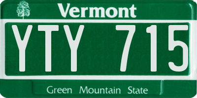 VT license plate YTY715