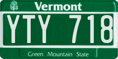 VT license plate YTY718