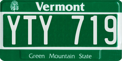 VT license plate YTY719