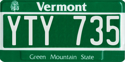 VT license plate YTY735
