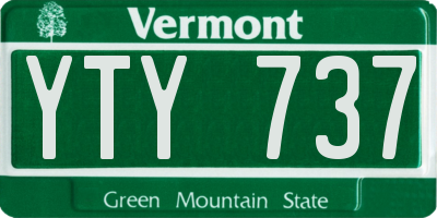VT license plate YTY737
