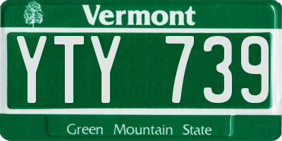 VT license plate YTY739