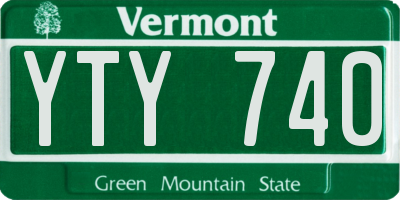 VT license plate YTY740